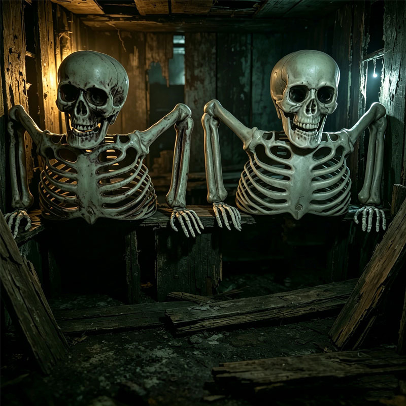 Halloween Skeleton Decoration - 공포스러운 반쪽 해골 장식, 할로윈 해골