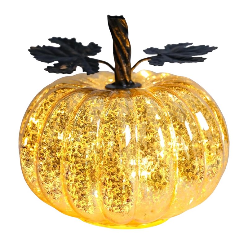 Halloween Pumpkin Decor Led - AAAN-유리 호박 조명, 배터리 작동 LED