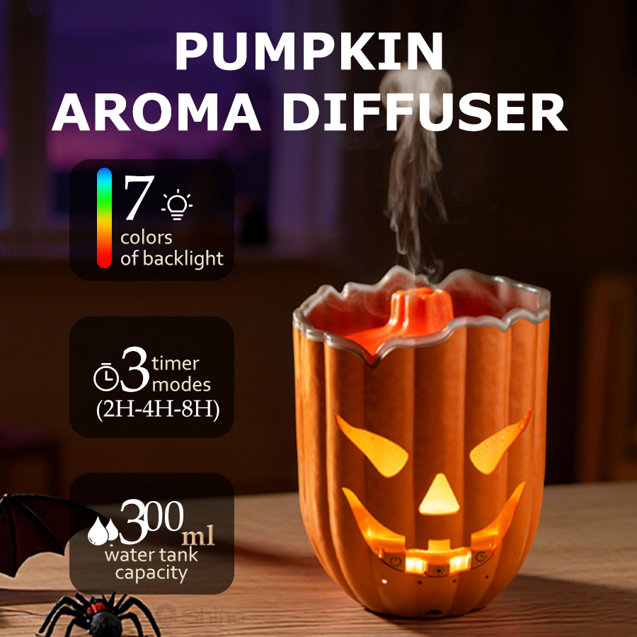 Halloween Pumpkin Decor Led - 호박 모양 가습기, 7색 LED, 2-8시간