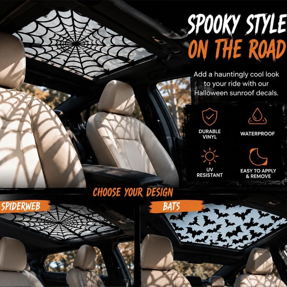자동차 선루프 스티커, 할로윈 고딕 스타일의 거미줄과  - Spider Web Halloween Decoration 리뷰 및 가격