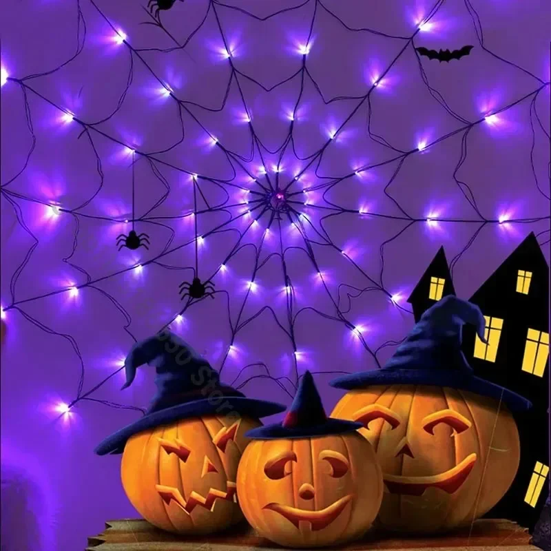 할로윈 거미줄 스트링 라이트 70LED 방수 네트 라이 - Spider Web Halloween Decoration 리뷰 및 가격