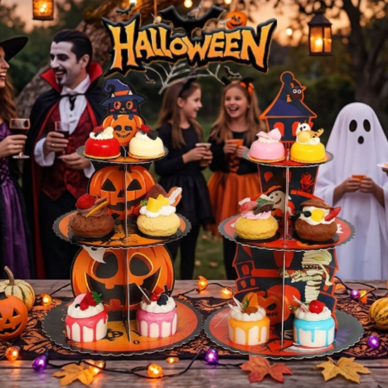 1-4개입 3단 거미줄 디저트 스탠드 장식, 할로윈 파 - Spider Web Halloween Decoration 리뷰 및 가격