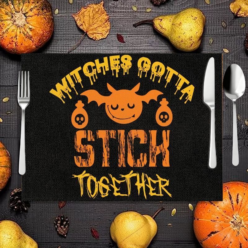VIKAMA 2/4/6PCS 할로윈 식사 매트 해골 호 - Spider Web Halloween Decoration 리뷰 및 가격