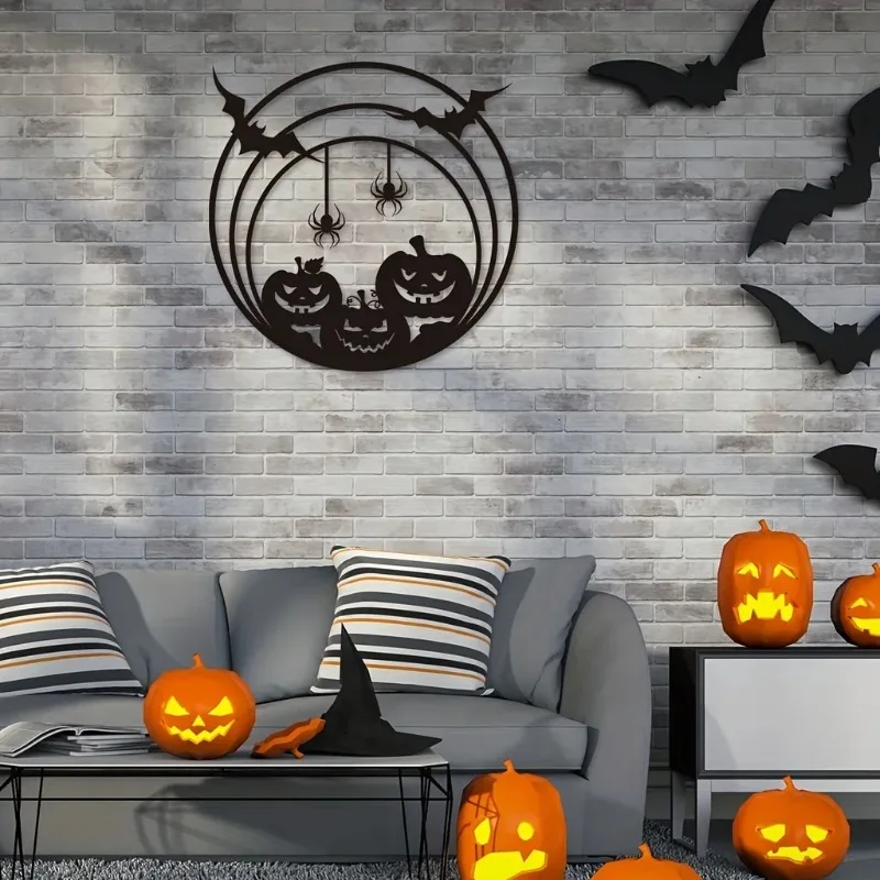 할로윈 금속 벽 장식, 호박, 박쥐, 거미줄 디자인,  - Spider Web Halloween Decoration 리뷰 및 가격