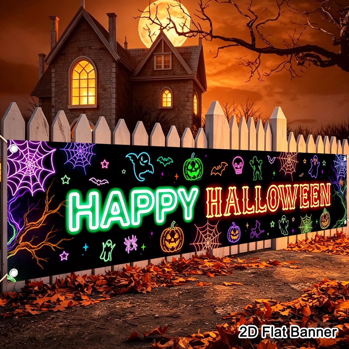 1pc 해피 할로윈 배너 잭오랜턴 호박 패턴 폴리에스테 - Pumpkin Lantern Halloween 리뷰 및 가격