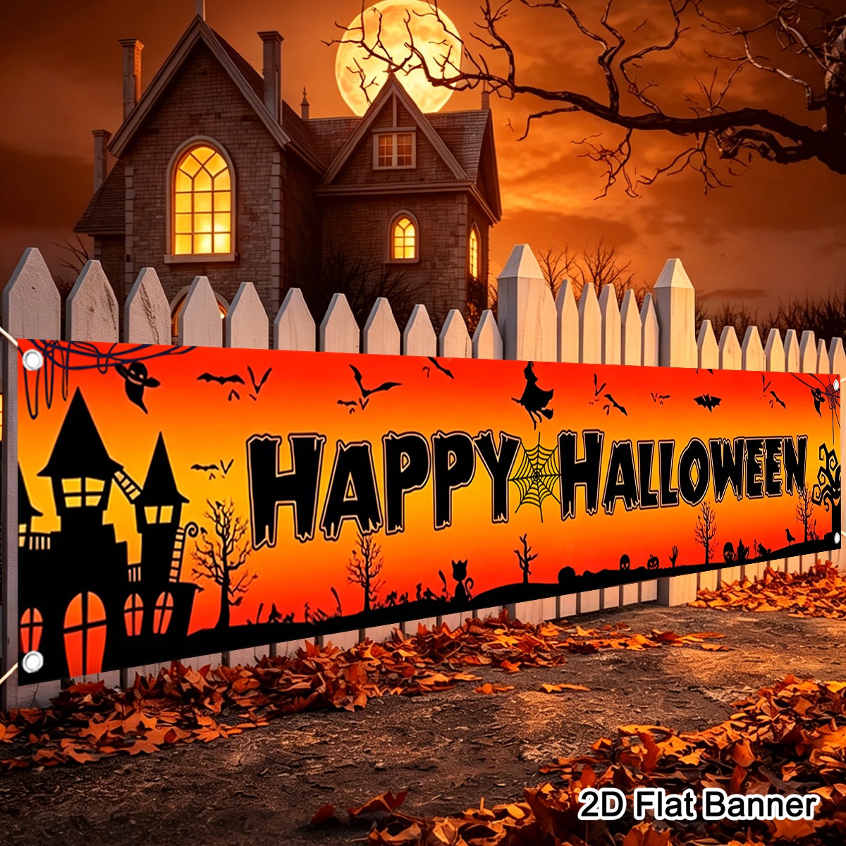 1pc 해피 할로윈 배너 잭오랜턴 호박 패턴 폴리에스테 - Pumpkin Lantern Halloween 리뷰 및 가격