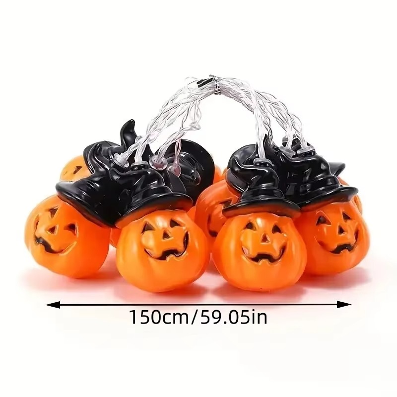 마녀 모자 모양 호박 장식 전구, 할로윈용, 건전지 작 - Halloween Led String Lights Orange 리뷰 및 가격