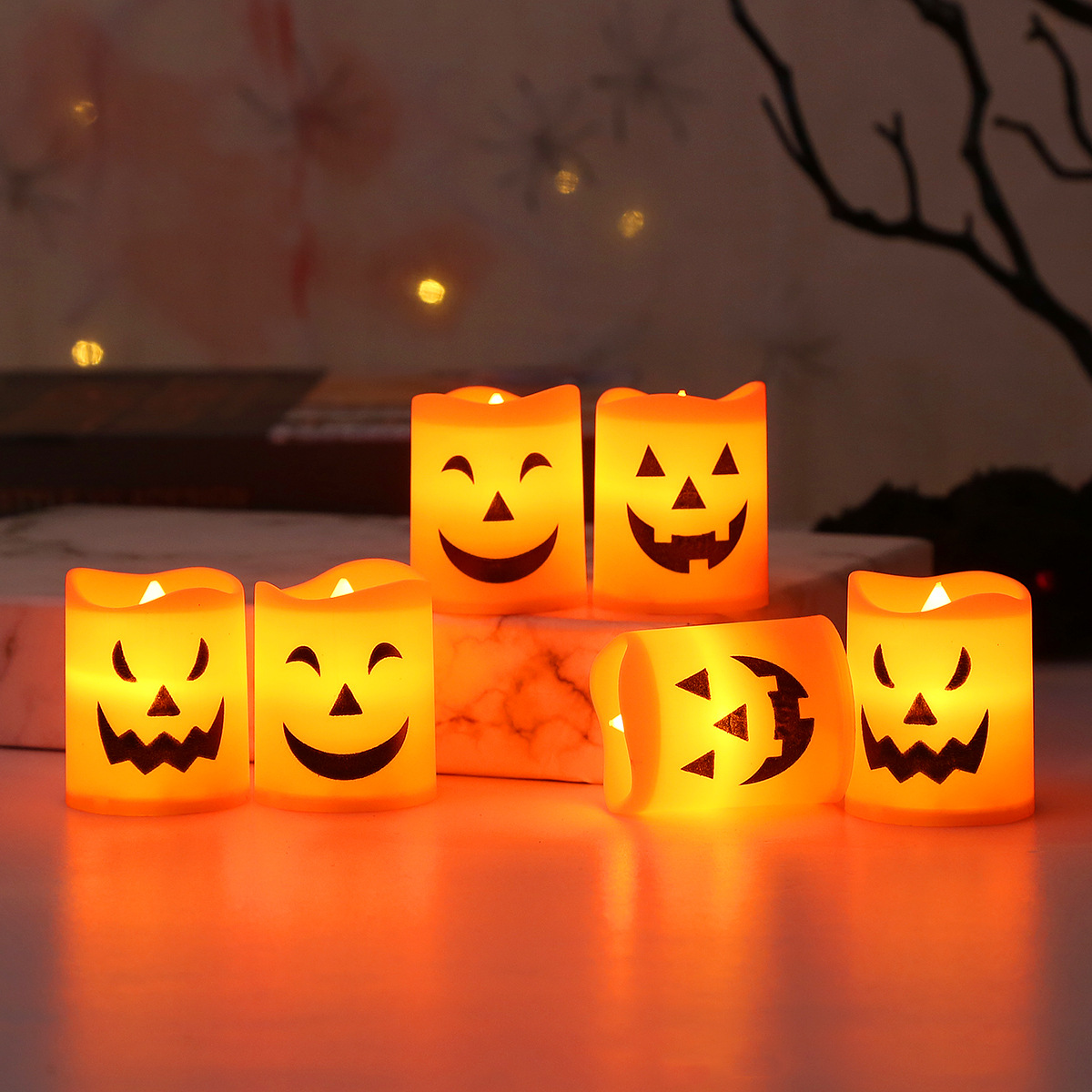 6pcs 할로윈 LED 유령 호박 촛불 빛 할로윈 파티 - Halloween Pumpkin Decor Led 리뷰 및 가격