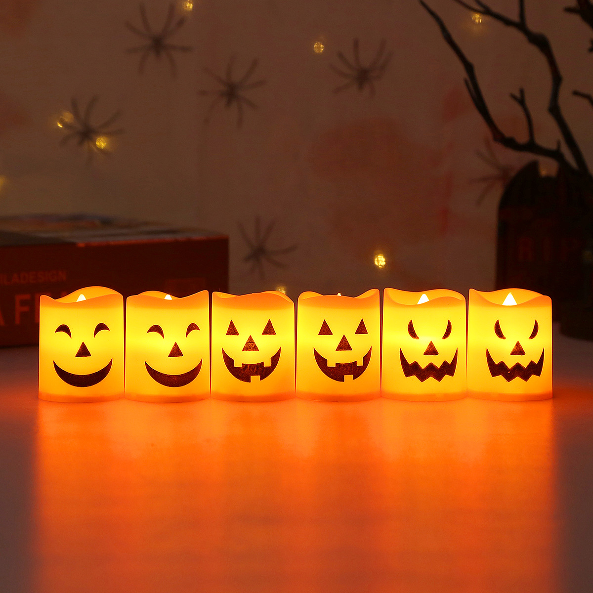 6pcs 할로윈 LED 유령 호박 촛불 빛 할로윈 파티 - Halloween Pumpkin Decor Led 리뷰 및 가격