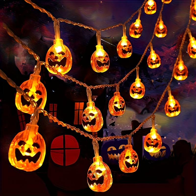59/118in 10/20LED 스마일링 펌킨 스트링  - Halloween Led String Lights Orange 리뷰 및 가격