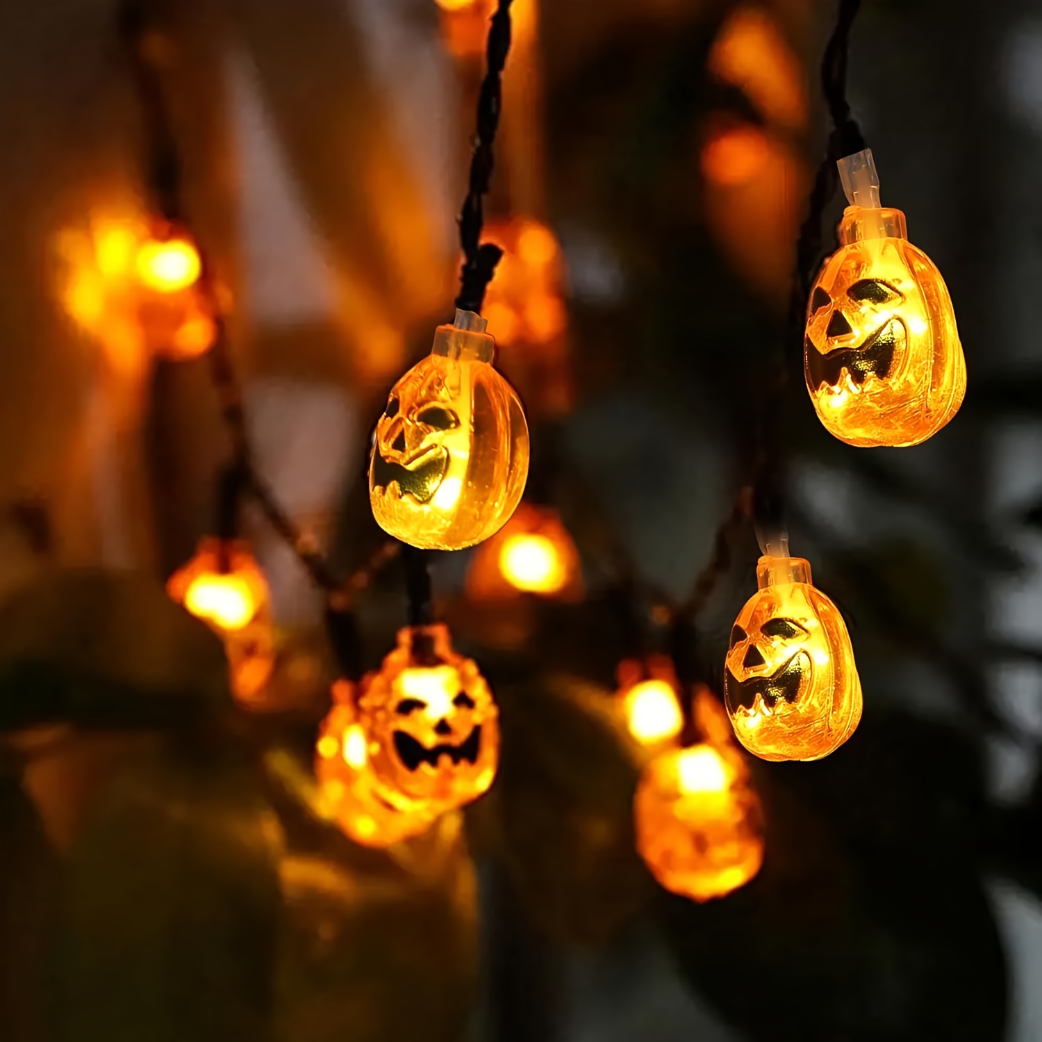 59/118in 10/20LED 스마일링 펌킨 스트링  - Halloween Led String Lights Orange 리뷰 및 가격