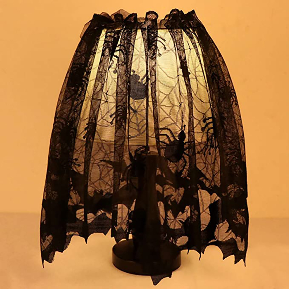 할로윈 블랙 레이스 거미줄 장식 다용도 램프 쉐이드 커 - Spider Web Halloween Decoration 리뷰 및 가격