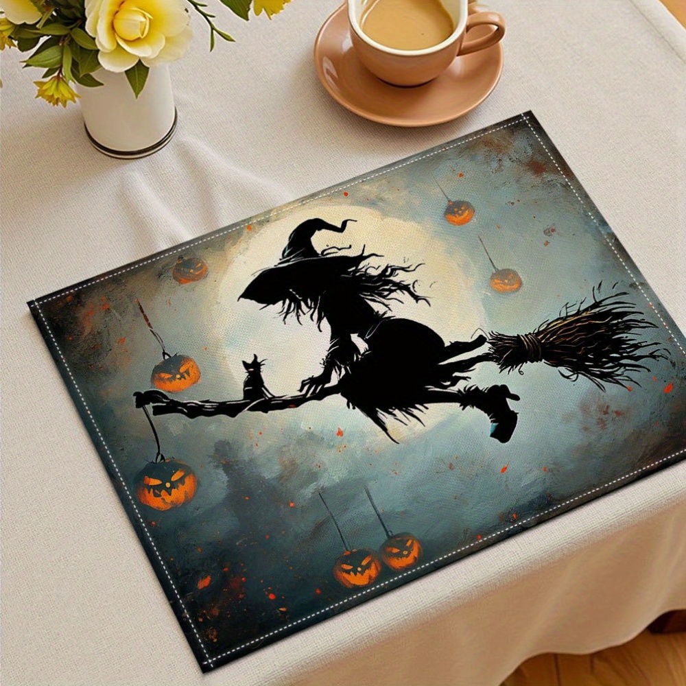 무서운 할로윈 마녀와 호박 모양 플레이스매트 4개 세트 - Pumpkin Lantern Halloween 리뷰 및 가격