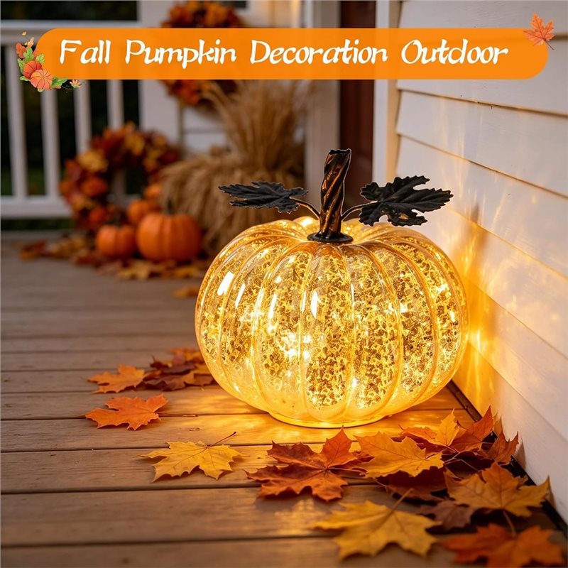 AAAN-유리 호박 조명, 배터리 작동 LED 호박 램 - Halloween Pumpkin Decor Led 리뷰 및 가격